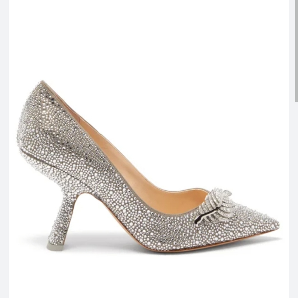 $1950 Nicholas Kirkwood Bridal Embellished Crystal Monestra Pump sz 41